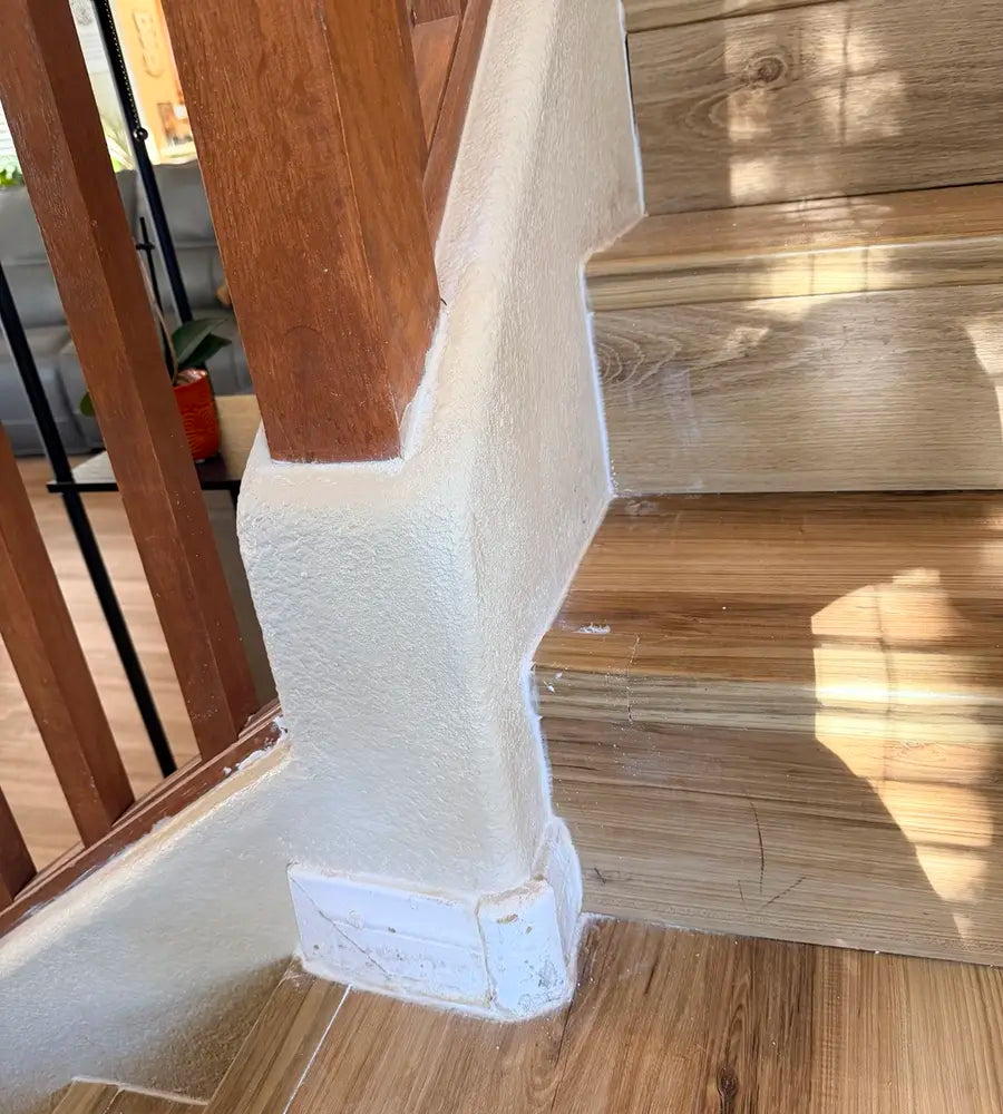 Stair wall after WestStone repair