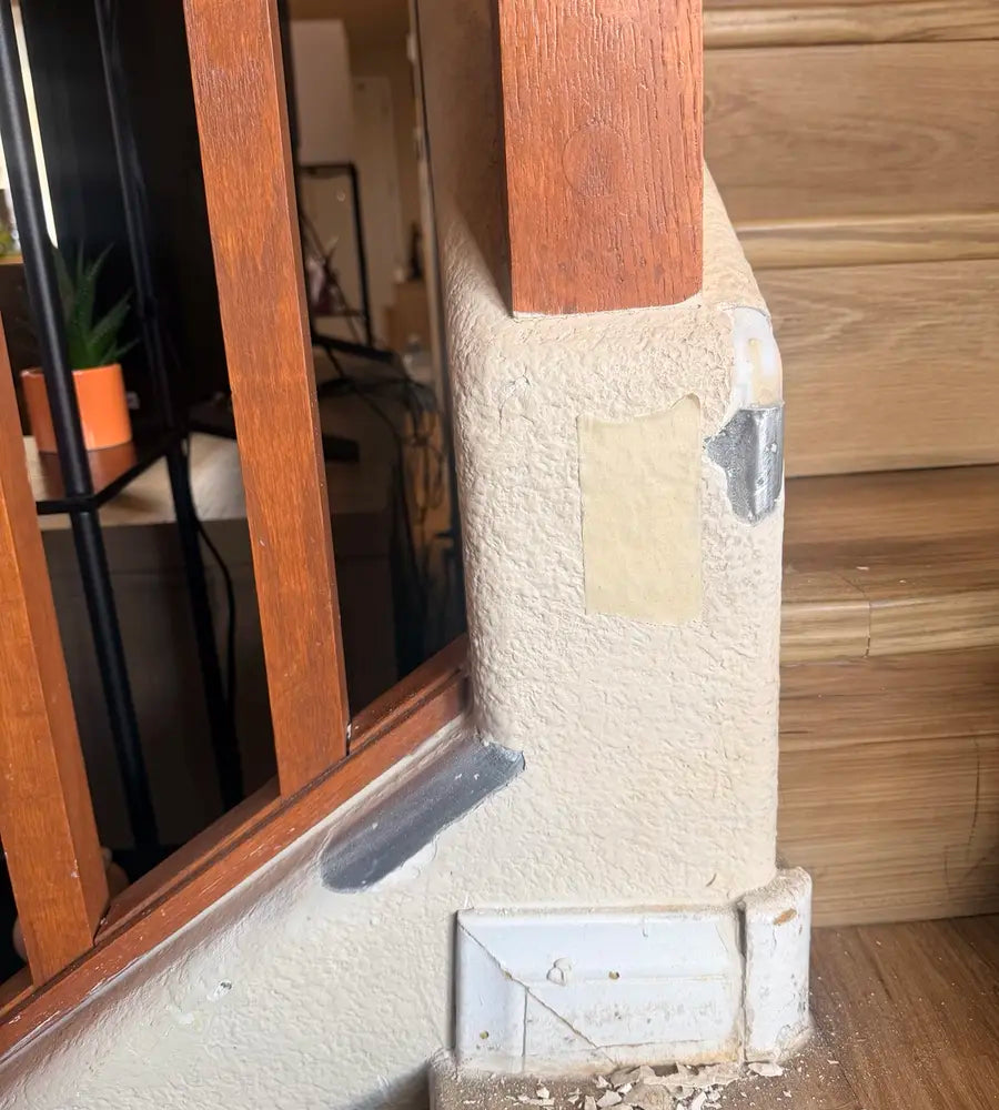 Stair wall before repair