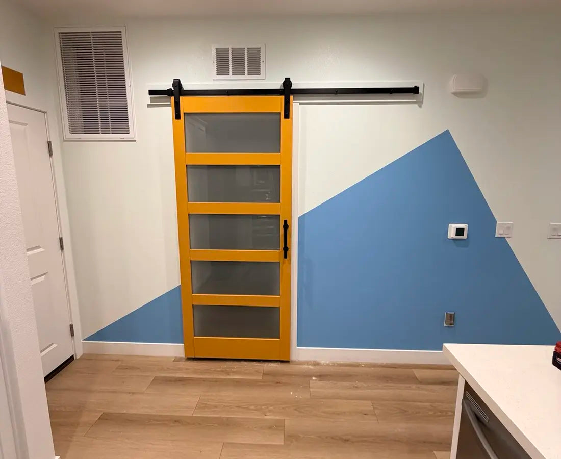 Custom yellow barn door