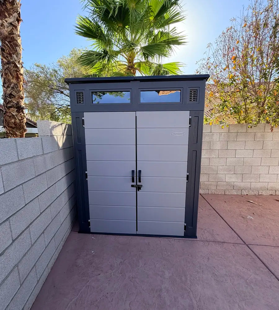 Completed outdoor storage shed