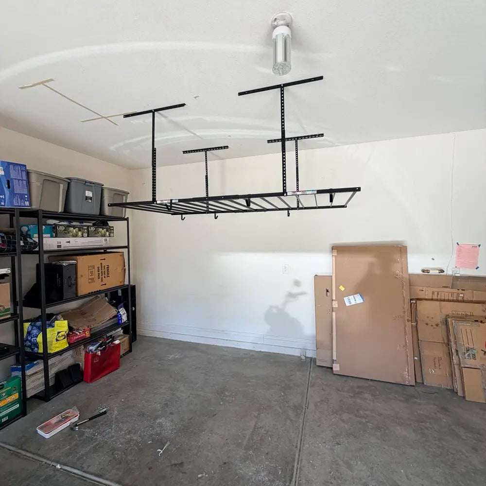 Garage ceiling storage installed by WestStone Services